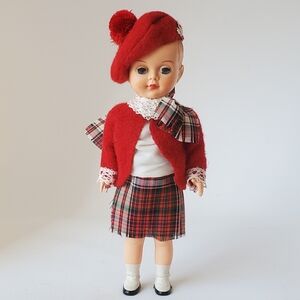 Vintage Collector Doll In Scottish Dress Eyes Open And Close
